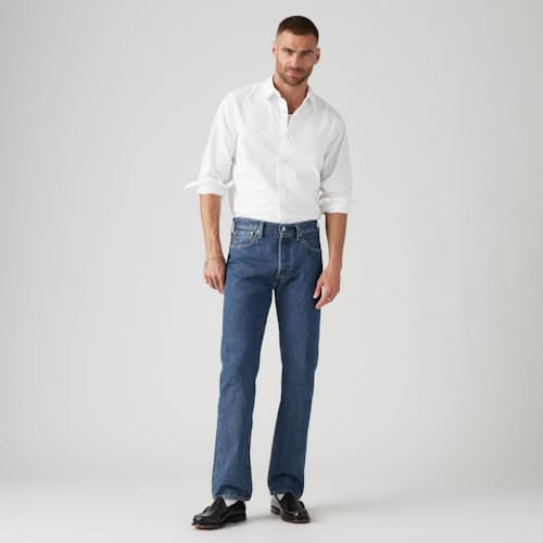 on model image of 501® Original Straight Denim