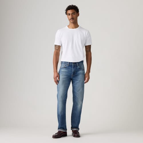 on model image of 505® Regular Selvedge Denim