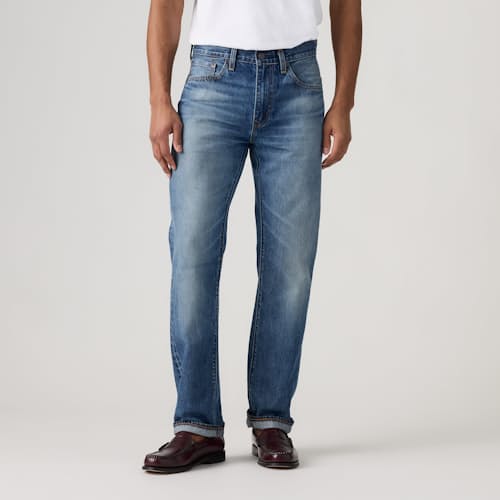 on model image of 505® Regular Selvedge Denim