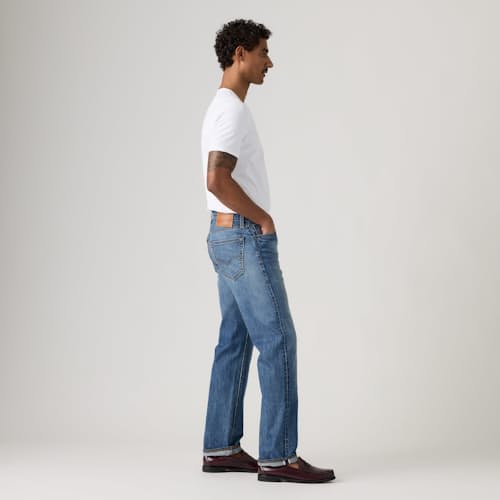 on model image of 505® Regular Selvedge Denim