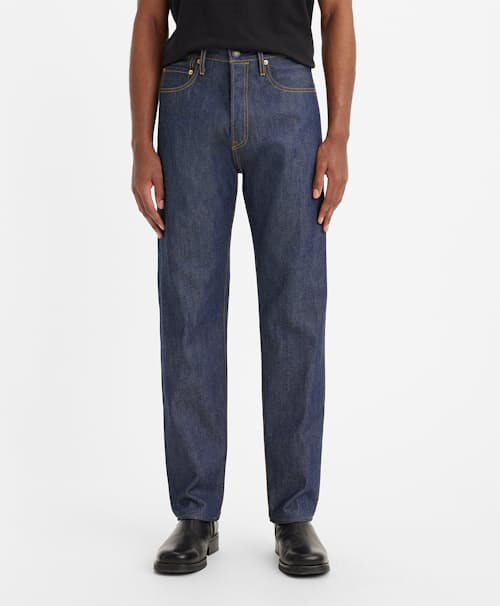 on model image of Blue Tab 1980's 501® Straight Denim