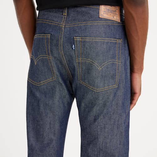 on model image of Blue Tab 1980's 501® Straight Denim
