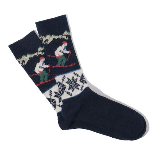 laydown image of Holiday Jacquard Crew Socks