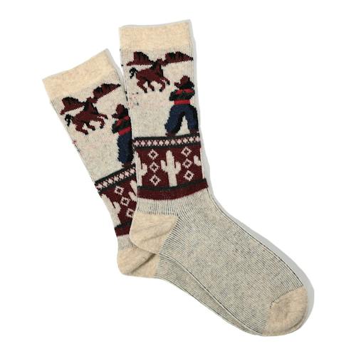 laydown image of Holiday Jacquard Crew Socks