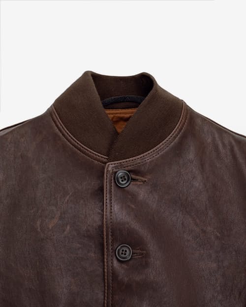 laydown detail image of Italian Lambskin A-1 Flight Jacket