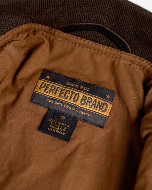 laydown detail image of Italian Lambskin A-1 Flight Jacket