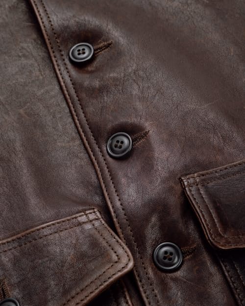 laydown detail image of Italian Lambskin A-1 Flight Jacket