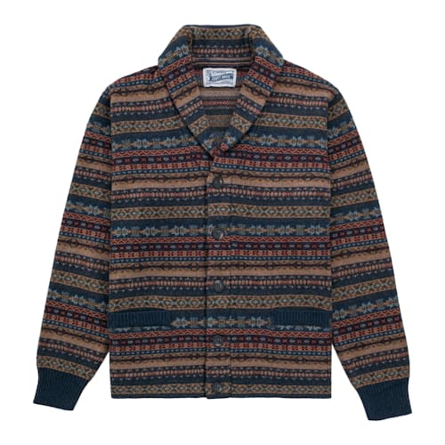 laydown image of Wool Blend Fair Isle Cardigan