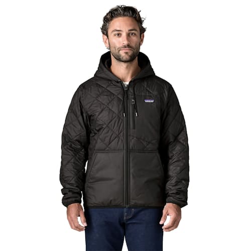 on model image of Diamond Quilted Bomber Hoody