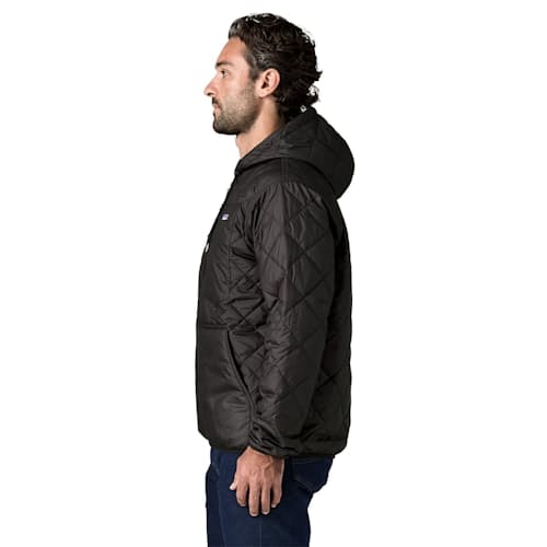 on model image of Diamond Quilted Bomber Hoody