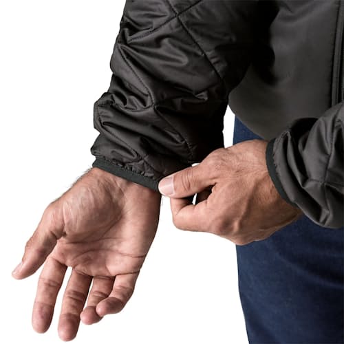 on model image of Diamond Quilted Bomber Hoody
