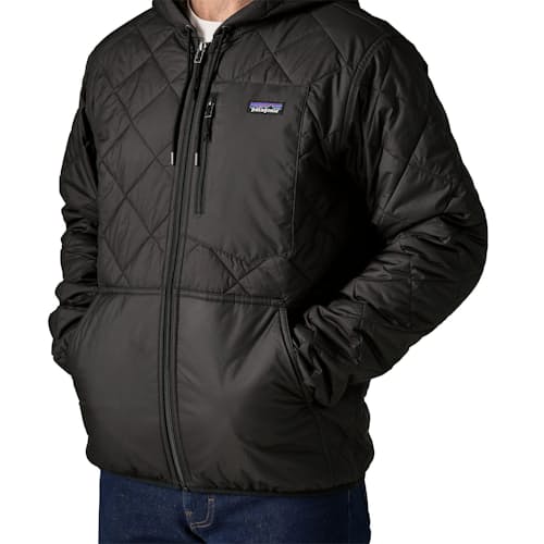 on model image of Diamond Quilted Bomber Hoody
