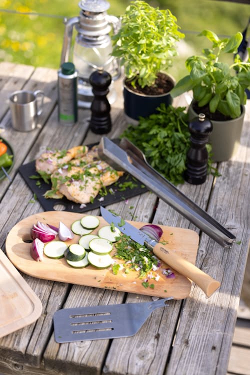 lifestyle image of Grilling Tools + Cutting Board Gift Set