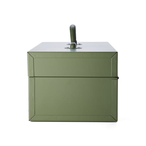 laydown image of Hand-Painted Steel Tool Box + Removable Tray