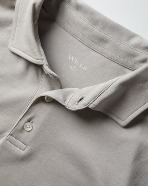 laydown detail image of AloeKnit Polo Shirt