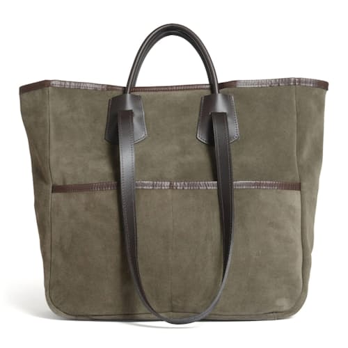 laydown image of Meline Suede Tote