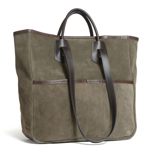 laydown image of Meline Suede Tote