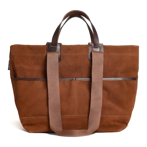 laydown image of Meline Suede Business Bag