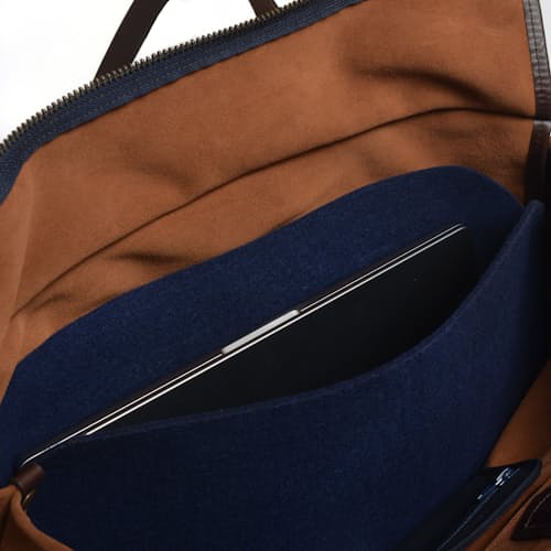 lifestyle image of Meline Suede Business Bag