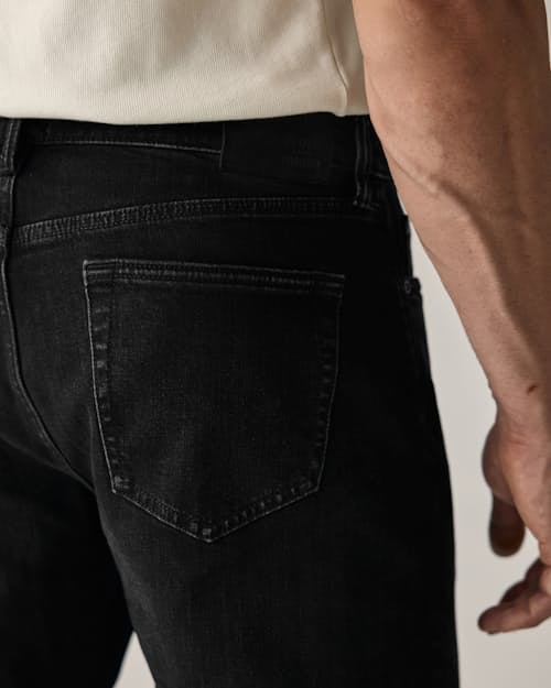 on model image of Stretch Selvedge Denim - HB Athletic Straight