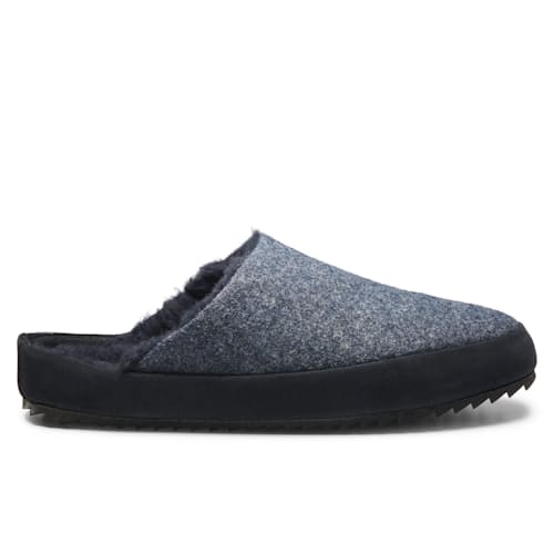 laydown image of Shearling Lined Wool Mule Slipper