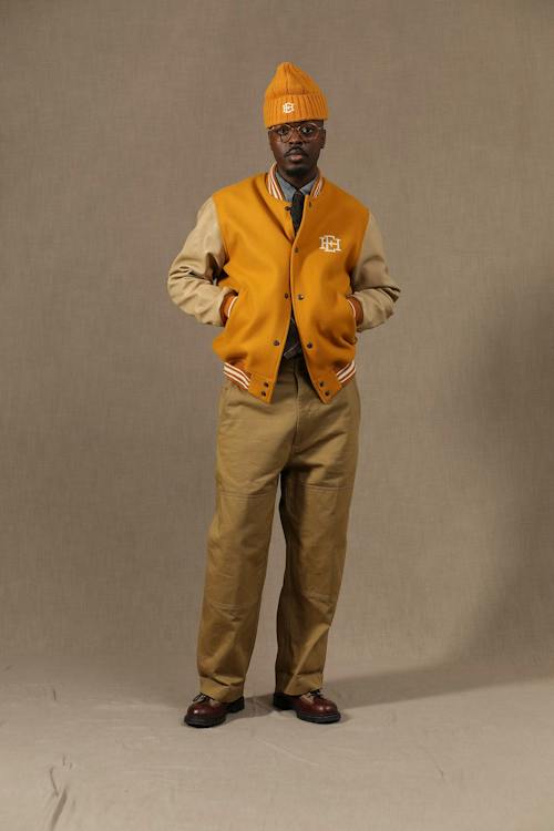 on model image of Lofton Varsity Jacket