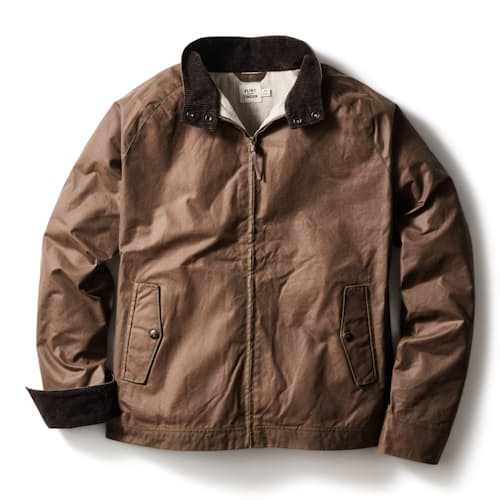 laydown image of Waxed Harrington Jacket