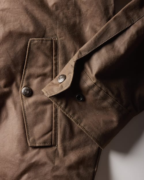 laydown detail image of Waxed Harrington Jacket
