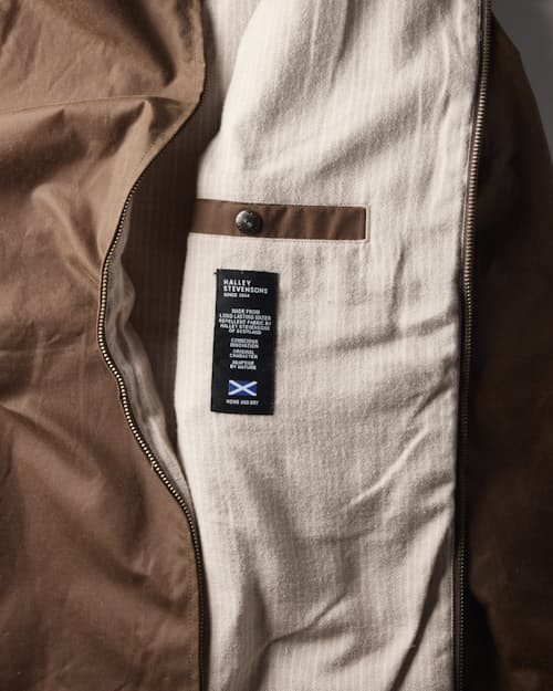 laydown detail image of Waxed Harrington Jacket