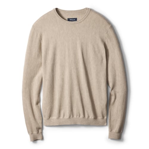 laydown image of Lightweight Cotton-Merino Crewneck Sweater