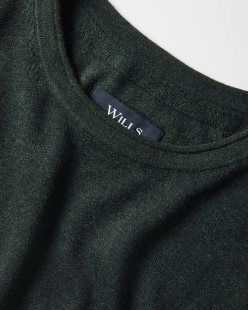 laydown detail image of Cotton Merino Crewneck Sweater