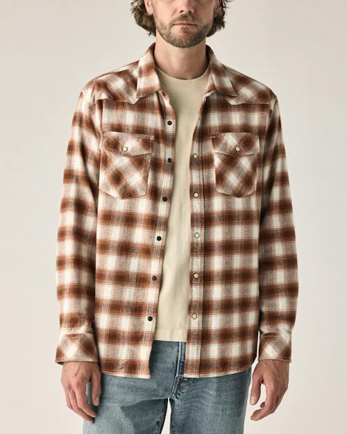 on model image of Cotton Western Shirt