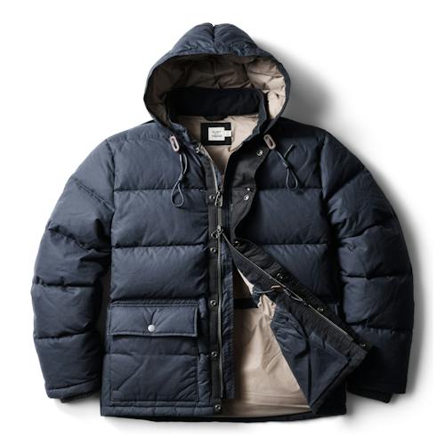 laydown image of Waxed Quilted Down Jacket