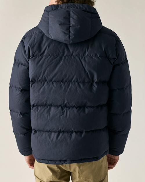 on model image of Waxed Quilted Down Jacket