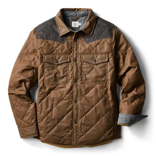 laydown image of Quilted Waxed Western Jacket