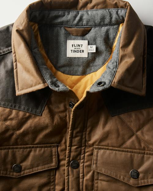 laydown detail image of Quilted Waxed Western Jacket