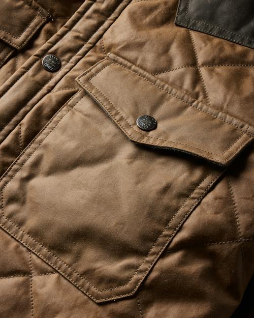 laydown detail image of Quilted Waxed Western Jacket