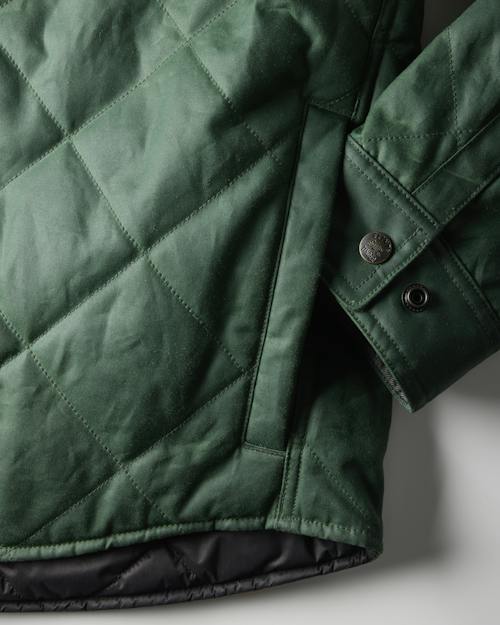 laydown detail image of Quilted Waxed Western Jacket