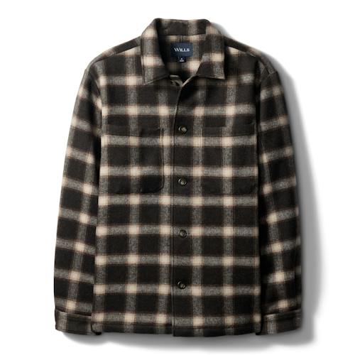 laydown image of Heritage Stretch Wool Shirt Jacket