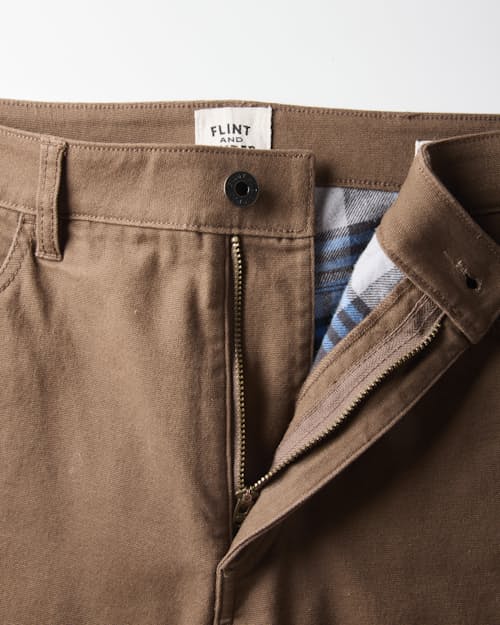 laydown detail image of Flannel-Lined Canvas Pant - HB Athletic Straight
