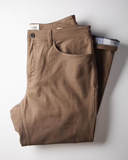 laydown detail image of Flannel-Lined Canvas Pant - HB Athletic Straight
