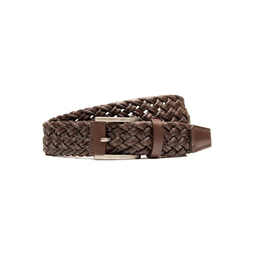 laydown image of Leather & Braided Waxed Cord Belt