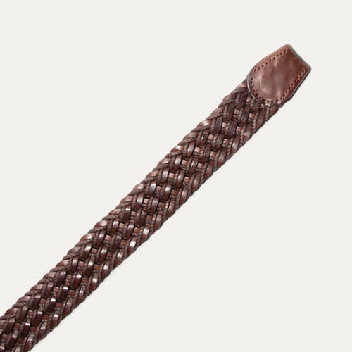 laydown detail image of Leather & Braided Waxed Cord Belt