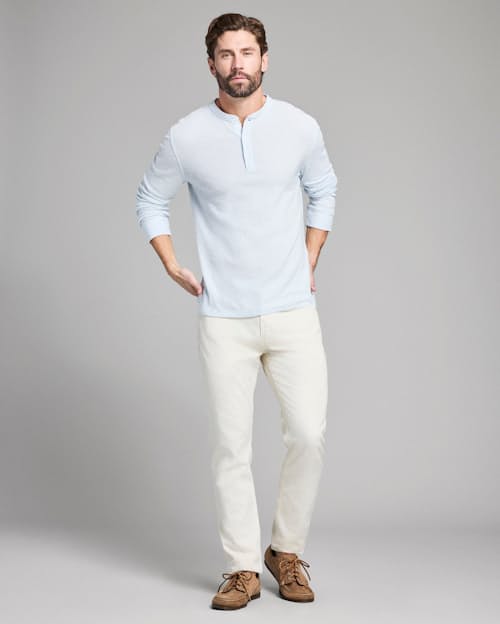 on model image of Slub Tuck Henley