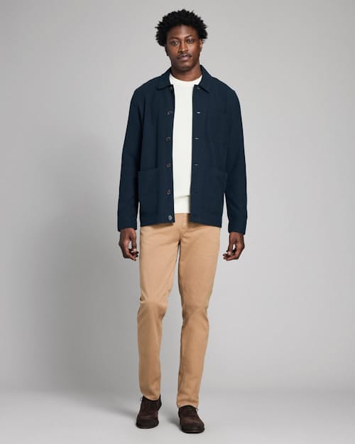 on model image of Pique Chore Jacket
