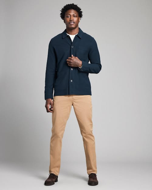 on model image of Pique Chore Jacket