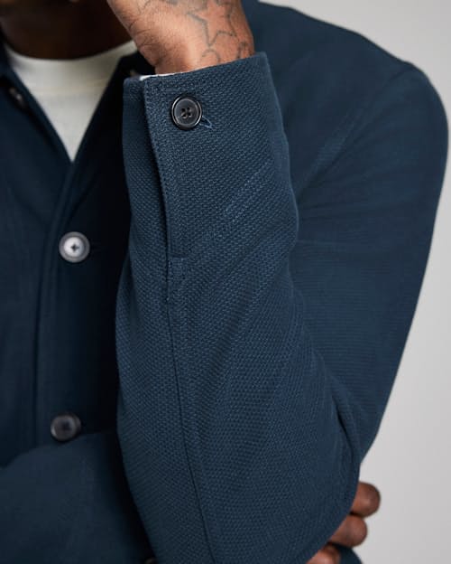 on model image of Pique Chore Jacket