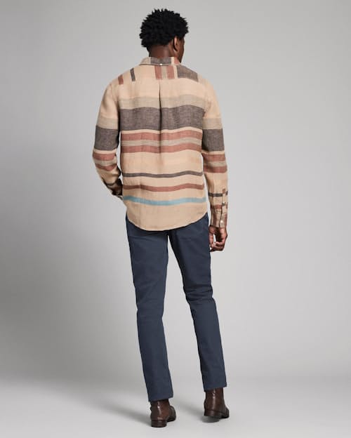 on model image of Tuscumbia Linen Shirt