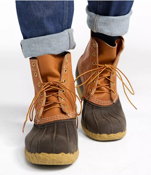 on model image of 8" Bean Boot