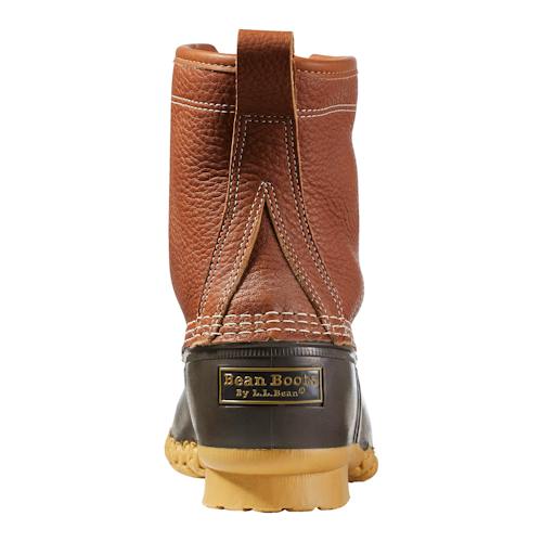 laydown image of 8" Tumbled Leather Insulated Sherpa Lined Bean Boot
